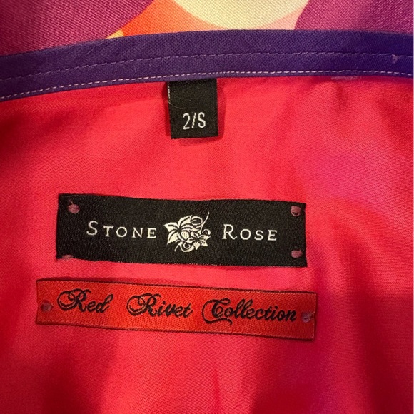 Stone Rose Red River Collection pink long sleeve button down top size small - Picture 7 of 9
